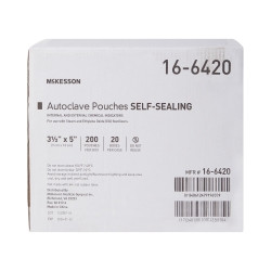 Sterilization Pouch McKesson Ethylene Oxide (EO) Gas / Steam 3-1/2 X 5 Inch Transparent Blue / White Self Seal Paper / Film  (200/BX)