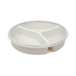 Partitioned Scoop Dish Maddak Sandstone Reusable Plastic 8-1/4 Inch Diameter  (1/EA)