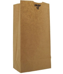 Grocery Bag Duro® Brown Kraft Recycled Paper #12  (1/CS)