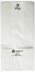 Grocery Bag Duro® White Virgin Paper #12  (500/CS)