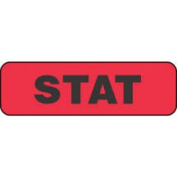 Pre-Printed Label pdc® Advisory Label Red Paper STAT Black Alert Label 3/8 X 1-1/4 Inch  (1000/RL)
