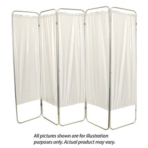 Standard 5-Panel Privacy Screen - White 6 mil vinyl, 84" W x 68" H extended, 19" W x 68" H x4" D folded (650103W)