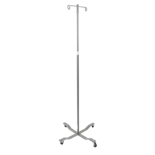 Economy Removable Top I. V. Pole, 4 Hook Top, Chrome