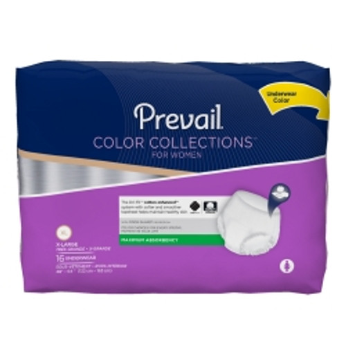 Female Adult Absorbent Underwear Prevail® Color Collections for Women Pull On with Tear Away Seams X-Large Disposable Moderate Absorbency (M-1040070)