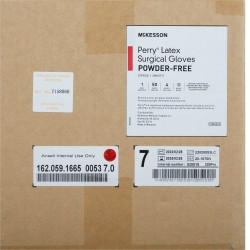 Surgical Glove McKesson Perry® Performance Plus Size 7 Sterile Latex Standard Cuff Length Smooth Cream Not Chemo Approved (M-1044706)