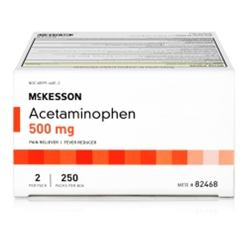 Pain Relief McKesson 500 mg Strength Acetaminophen Unit Dose Tablet 250 per Box (M-1111740)