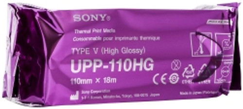 Media Recording Paper Sony® High Gloss Thermal Print Paper 110 mm X 18 Meter Roll Without Grid (M-1115686)