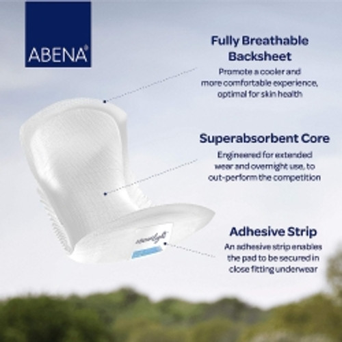 Bladder Control Pad Abena™ Light Normal 10 Inch Length Light Absorbency Fluff / Polymer Core One Size Fits Most (M-1117090)