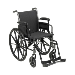 Lightweight Wheelchair McKesson Dual Axle Desk Length Arm Elevating Legrest Black Upholstery 20 Inch Seat Width Adult 300 lbs. Weight Capacity (M-1128897)