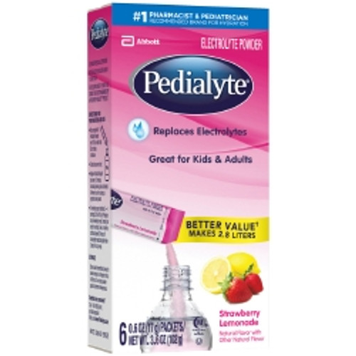 Oral Electrolyte Solution Pedialyte® Powder Packs Strawberry Lemonade Flavor 0.6 oz. Electrolyte (M-1130200)
