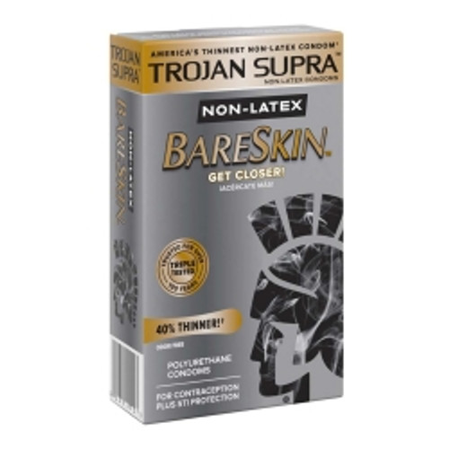 Condom Trojan® Supra Lubricated One Size Fits Most 6 per Pack (M-1134509)