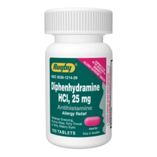 Diphenhydramine HCl 25 mg Tablet Bottle 100 Tablets (M-1137738)