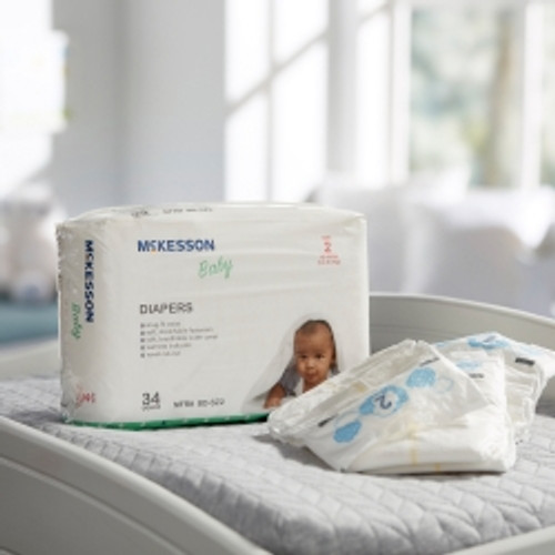 Unisex Baby Diaper McKesson Size 2 Disposable Heavy Absorbency (M-1144475)