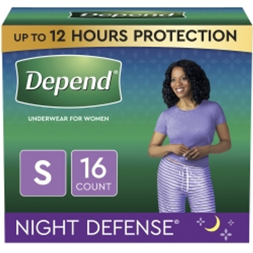 Female Adult Absorbent Underwear Depend® Night Defense® Pull On with Tear Away Seams Small Disposable Heavy Absorbency (M-1163804)