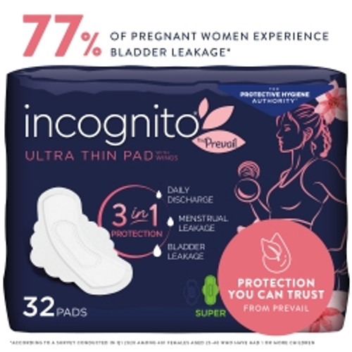 Feminine Pad incognito® by Prevail Ultra Thin with Wings Super Absorbency (M-1184035)