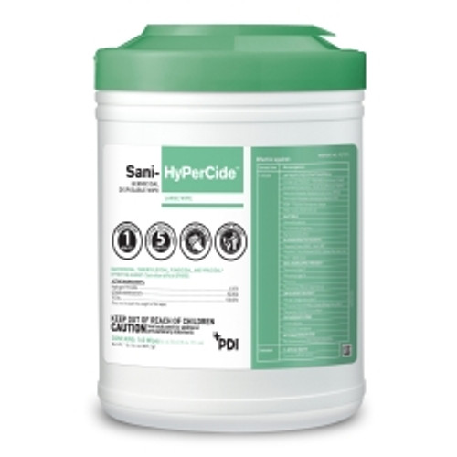 Sani-HyPerCide™ Surface Disinfectant Cleaner Premoistened Germicidal Manual Pull Wipe 160 Count Canister Vinegar Scent NonSterile (M-1197659)