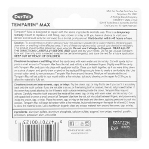 Temporary Cap and Filling Repair DenTek Temparin® Max For Fillings, Crowns, Inlays (M-1202975)