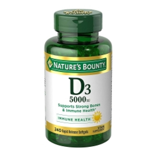 Vitamin Supplement Nature's Bounty® D3 Cholecalciferol 5000 IU Strength Softgel 240 Per Bottle (M-1203735)