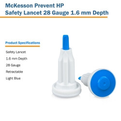Safety Lancet McKesson Prevent® HP 28 Gauge Retractable Push Button Activation Finger (M-1217988)