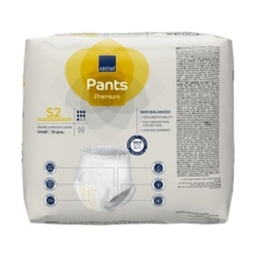 Unisex Adult Absorbent Underwear Abena® Premium Pants S2 Pull On with Tear Away Seams Small Disposable Moderate Absorbency (M-1218227)