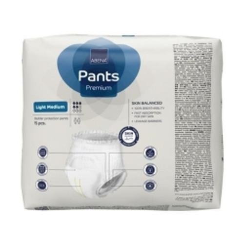 Unisex Adult Absorbent Underwear Abena® Premium Pants Light Pull On with Tear Away Seams Medium Disposable Moderate Absorbency (M-1218250)