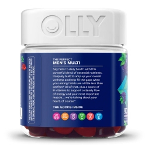 Multivitamin Supplement OLLY® Men's Multi MultiVitamins / CoQ10 / Zinc Assorted Strengths - 5 mg - 5 mg Gummy 90 per Bottle Blackberry Blitz Flavor (M-1228374)