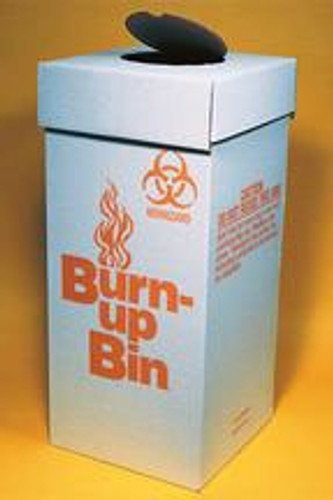 Biohazard Waste Box Burn-up Bin™ White Box Cardboard / Polyethylene 12 X 12 X 27 Inch (M-379692)