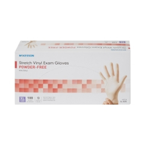 Exam Glove McKesson X-Large NonSterile Stretch Vinyl Standard Cuff Length Smooth Ivory Not Rated (M-409745)