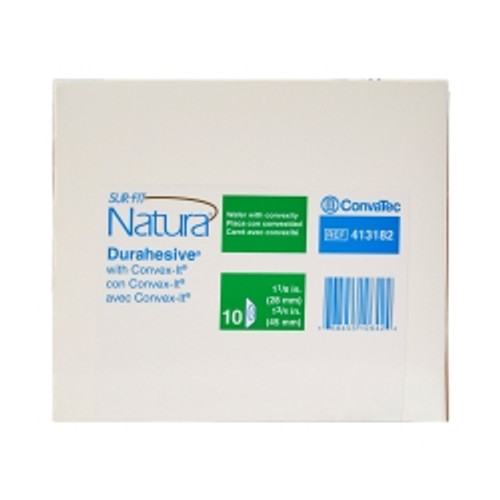 Ostomy Barrier Sur-Fit Natura® Precut, Extended Wear Durahesive® White Tape 45 mm Flange Sur-Fit Natura® System Hydrocolloid 1-1/8 Inch Opening 4-1/2 X 4-1/2 Inch (M-466131)