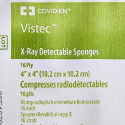 USP Type VII X-Ray Detectable Gauze Sponge Visitec™ 4 X 4 Inch 10 per Tray Sterile 16-Ply Square,80835  (10/TR)