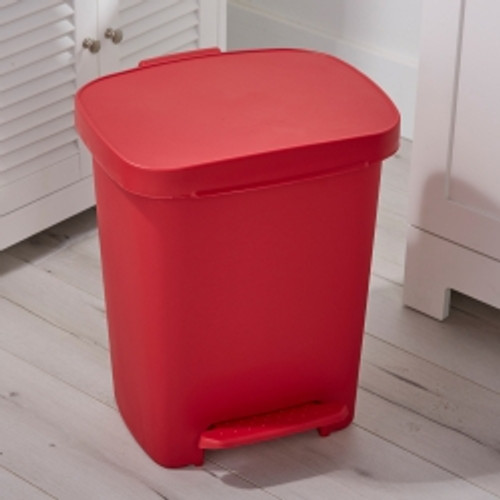 Trash Can McKesson 32 Quart Rectangular Red Plastic Step On (M-553984)