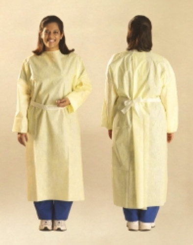 Protective Procedure Gown One Size Fits Most Yellow NonSterile AAMI Level 3 Disposable (M-561159)