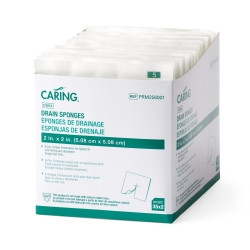 Drain Sponge Caring® 2 X 2 Inch Sterile 6-Ply (M-572305)