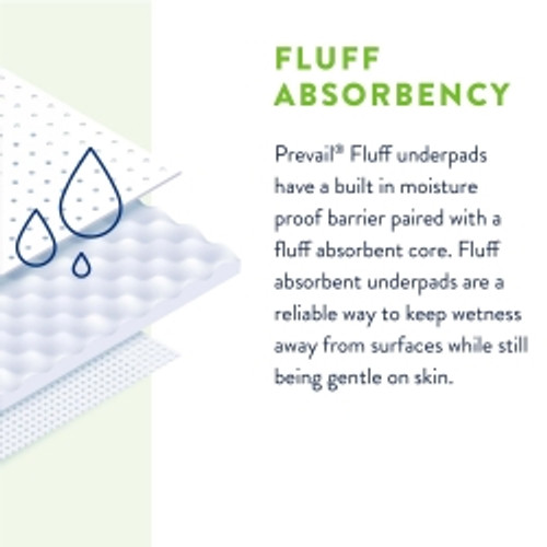 Disposable Underpad Prevail® 23 X 36 Inch Fluff Light Absorbency (M-572725)