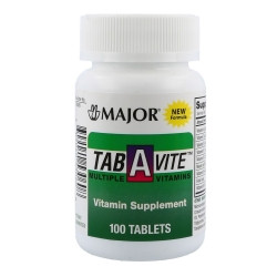 Multivitamin Supplement Major® Tab-A-Vite™ Vitamin A / Cholecalciferol 3000 IU - 400 IU Strength Tablet 100 per Bottle,81742  (1/BT)