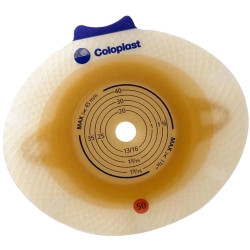 Ostomy Barrier SenSura® Click Trim to Fit, Standard Wear Double Layer Adhesive 50 mm Flange Red Code System 3/8 to 1-3/4 Inch Opening,82240  (1/EA)