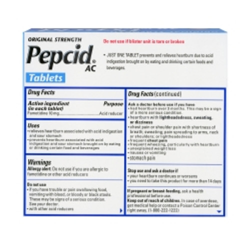 Antacid Pepcid® AC 10 mg Strength Tablet 30 per Box (M-677833)