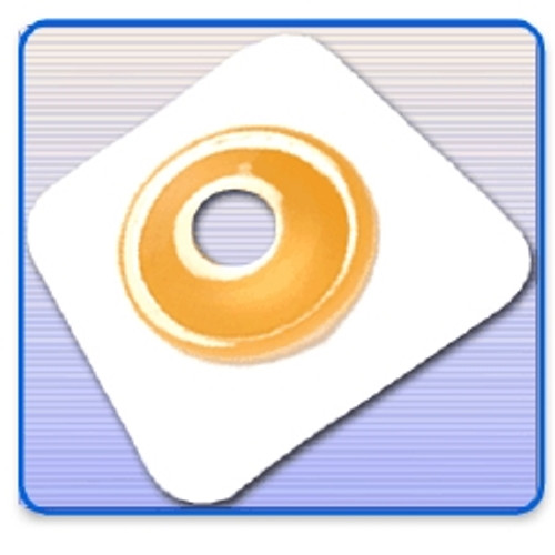 Ostomy Barrier Securi-T® Precut, Extended Wear Adhesive Tape Collar 44 mm Flange Green Code System 1 Inch Opening 5 X 5 Inch (M-701049)