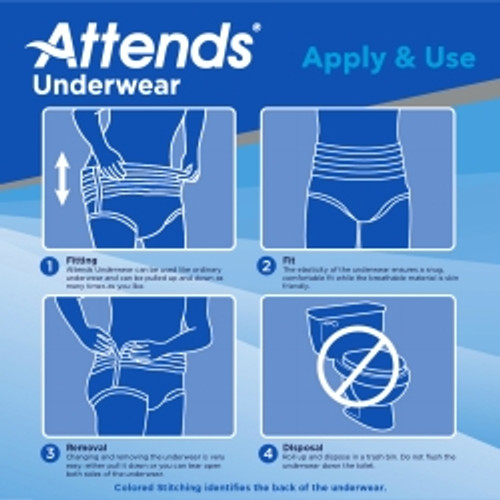 Unisex Adult Absorbent Underwear Attends® Advanced Pull On with Tear Away Seams Large Disposable Heavy Absorbency (M-738816)