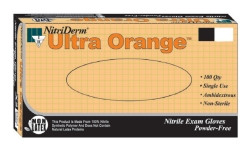 Exam Glove NitriDerm® Ultra Orange™ Medium NonSterile Nitrile Standard Cuff Length Fully Textured Orange Fentanyl Tested (M-780242)