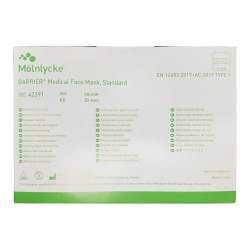 Surgical Mask Barrier® Standard Pleated Tie Closure One Size Fits Most Green NonSterile Not Rated Adult (M-815491)