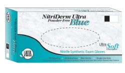 Exam Glove NitriDerm® Ultra Blue Large NonSterile Nitrile Standard Cuff Length Fully Textured Light Blue Chemo Tested / Fentanyl Tested (M-830756)