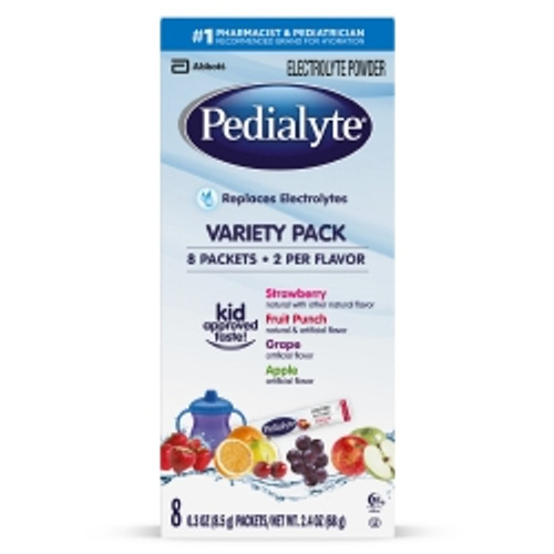 Oral Electrolyte Solution Pedialyte® Powder Packs Fruit Punch / Grape / Apple / Strawberry Flavor 0.3 oz. Electrolyte (M-832259)