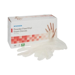 Exam Glove McKesson Medium NonSterile Vinyl Standard Cuff Length Smooth Clear Not Rated (M-832682)