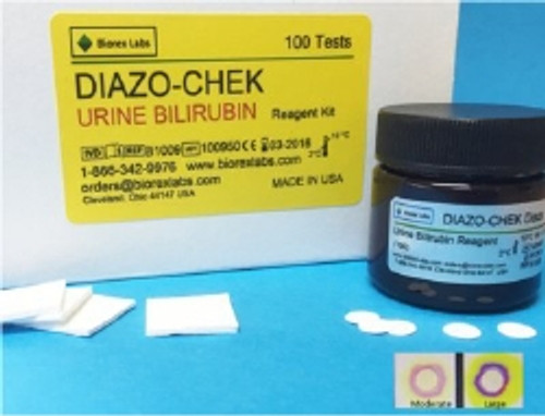 Urinalysis Test Kit DIAZO-CHEK Bilirubin 100 Tests CLIA Waived (M-865935)