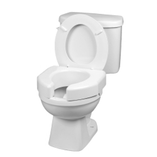 Raised Toilet Seat Ableware Basic 3 Inch Height White 350 lbs. Weight Capacity (M-893055)