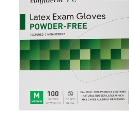 Exam Glove McKesson Confiderm® Medium NonSterile Latex Standard Cuff Length Fully Textured Ivory Not Rated (M-921598)