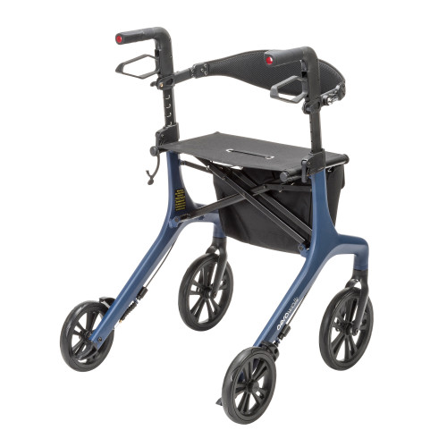 AeroWalk Ultra-Lite Rollator Rolling Walker, Blue