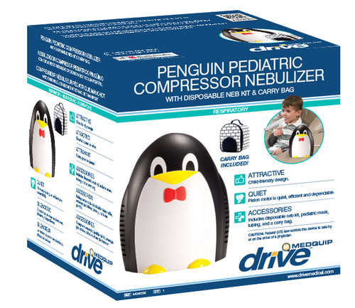 Penguin Pediatric Nebulizer with Carry Bag and Disposable Neb Kit