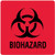 Pre-Printed Label Warning Label Red Paper Biohazard Black Biohazard 8 X 10 Inch  (1/EA)